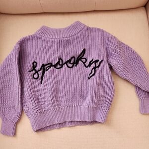 Old Navy Spooky Halloween Purple Knit sweater goth Gothic boho Bohemian 4t